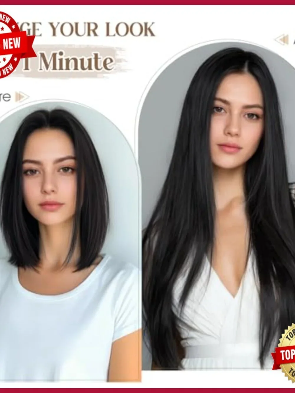 18 Inch Human Hair Extensions, 8 Wefts, Clip-In for Volume & Length